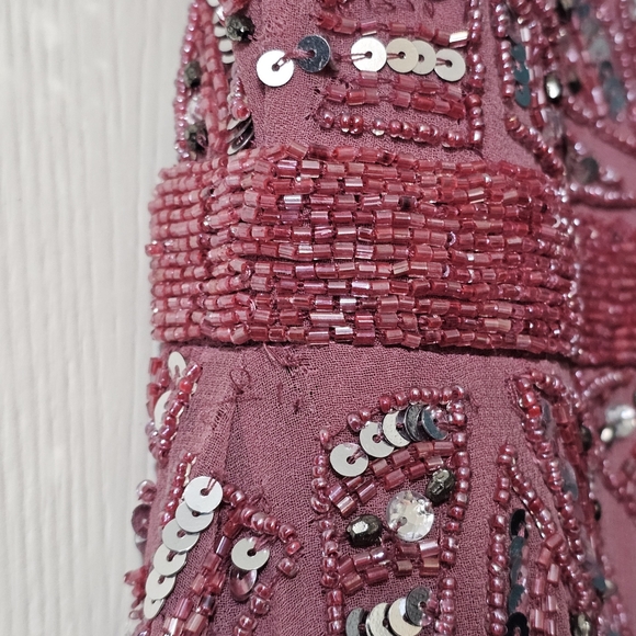 MAC DUGGAL GEOMETRIC PATTERNED SEQUIN MIDI DRESS size 12 - Picture 7 of 7